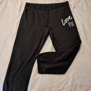 VS PINK heather grey cropped sweatpants size S